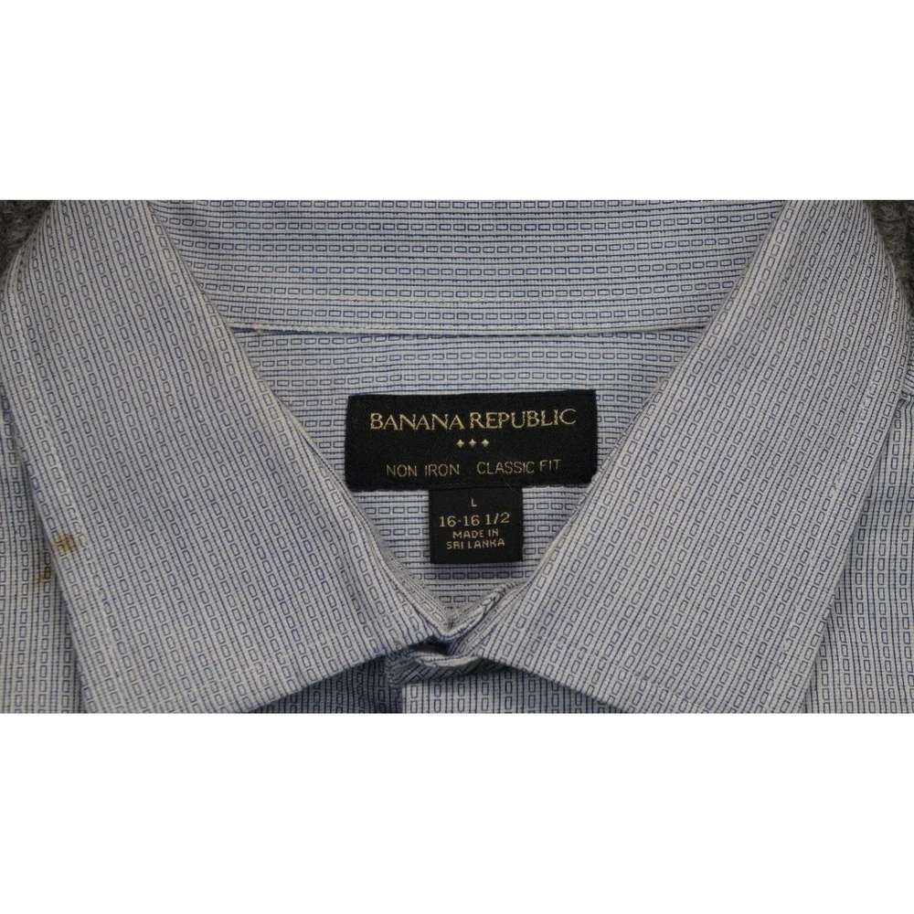Banana Republic Shirt Mens Large Blue White Button Down Up Classic Fit